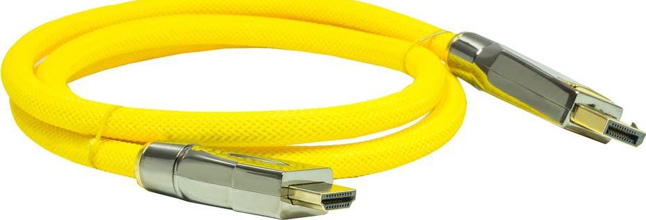 Connessione per il cavo DisplayPort 1.2 su HDMI 2.0 4K2K / UHD contatti placcati in oro 24K OFC Nylon Braid Yellow 1M Serie Pyt