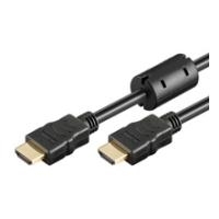 Wentronic Goobay Standard HDMI Kabel mit Ethernet, Schwarz, 10 m - HDMI A-Stecker > HDMI A-Stecker (31911)