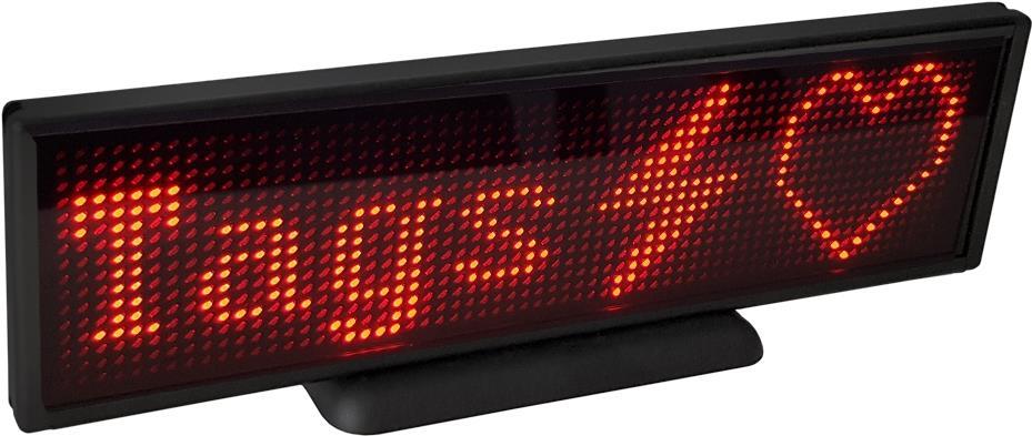LED Display, 16x64 Pixel, USB, schwarz - LED: orange (125921)