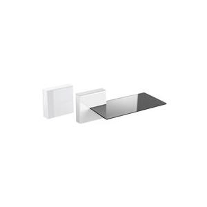 Meliconi Ghost Cubes shelf - Befestigungskit (Regal, 2 cable management boxes) für AV-System - ABS-Kunststoff, Hartglas - weiß (480522 BA)