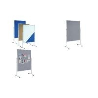 HEBEL Moderationstafel, Textil blau-Whiteboard 1.200 x 1.500 mm, inkl. Rollensatz, Ablegeschale und (63804-82)