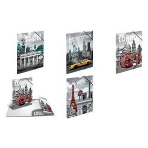 HERMA Eckspannermappe Trendmetropolen Berlin, PP, A4 Maße: (B)244 x (T)4 x (H)320 mm, mit 3 Innenklappen und - 1 Stück (7262)