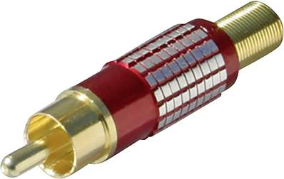 TRU COMPONENTS Cinch-Steckverbinder Stecker, gerade Polzahl: 2 Mono Rot 1 St. (TRU-52025RT203)