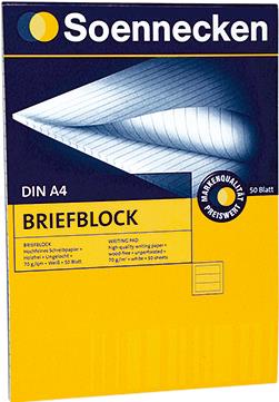 Soennecken Briefblock 2303 DIN A4 gelocht Lineatur27 liniert 50Blatt (2303)