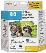 HP 363 Series Photo Value Pack - 1 - Schwarz, Gelb, Cyan, Magenta, hell Magenta, hell Cyan - 100 x 150 mm Druckpatrone / Papiersatz - für Photosmart 3210, 3310, 8250, C6180, C6280