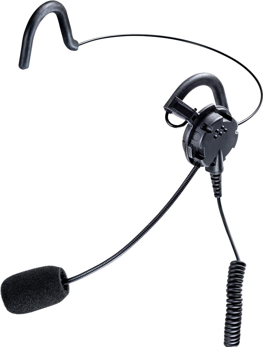 Savox XG L-H Leichtes Nackenbügel-Headset, IP54, 1 Hörer, mit 5pol. QR-5 Stecker mit Schwanenhalsmikrofon und Hinterkopf-Bügel, Spiralkabelmit 5-poligem QR-5 Schnelltrennstecker zum Anschluss einerPTT-Einheit mit Funkgerätestecker (XG-Serie) - bittes