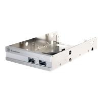 SilverStone FP36 - Speichereinschubadapter mit vordere Anschlüsse - 8,9 cm bis 2 x 6,4 cm (3.5 to 2 x 6,40cm (2.5)) - Silber (SST-FP36S-E)