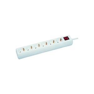 MicroConnect - Verlängerungsschnur - Eingabe, Eingang Stromversorgung - Ausgangsanschlüsse: 6 - 3 m - weiß