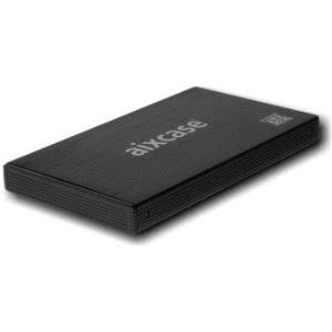 Aixcase black line AIX-BL25SU2 - Storage Enclosure - 6,4 cm (2.5) - S-ATA2 - 300MBps - USB2.0 - Schwarz (AIX-BL25SU2)