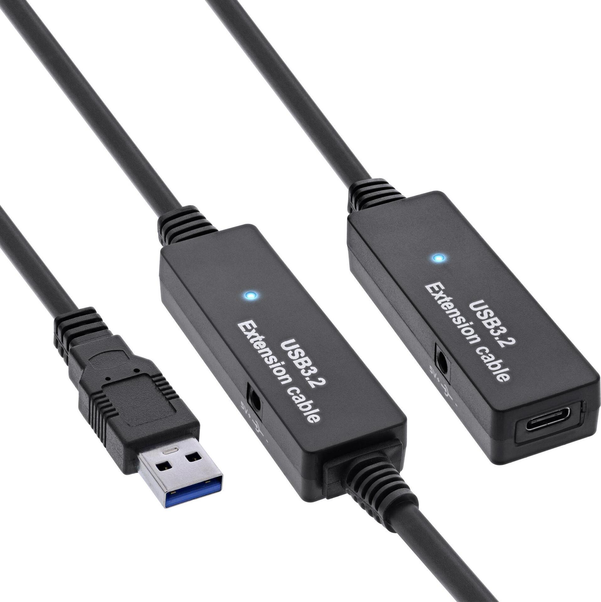 Estensione attiva USB 3.2 Gen.1 - Da spina USB-A a presa USB-C - 15 m