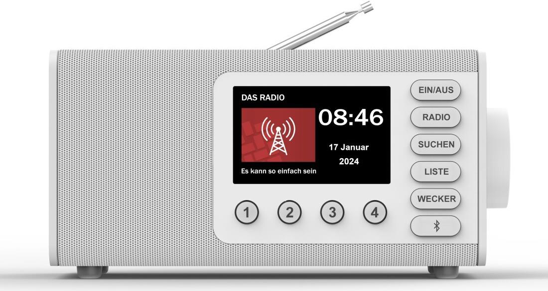 Hama Digitalradio DR1001BT, FM/DAB/DAB+/Bluetooth® RX, Radiowecker, Weiß (00054297)