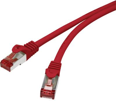 Renkforce RJ45 Netzwerk Anschlusskabel CAT 6 S/FTP 15 m Rot mit Rastnasenschutz, vergoldete Steckkontakte, Flammwidrig (RF-3432046)