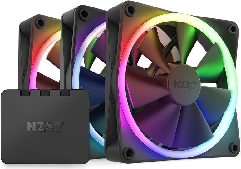 NZXT F120 RGB Triple Pack Case per computer Ventilatore 12 cm Nero 3 pz (NZXT x3 F120 RGB 120mm Fan & RGB Lighting Controller P