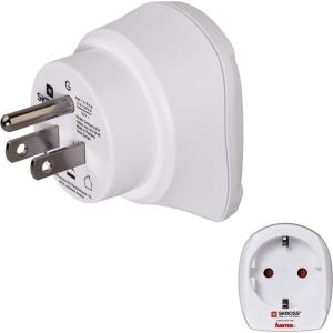 Hama Europe to US Travel Adapter Plug - Adapter für Power Connector - Typ B (S) bis CEE 7/4 (R) - weiß (00128214)