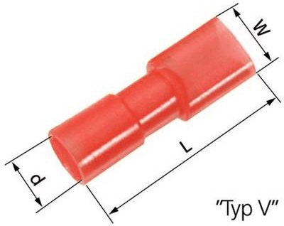 LappKabel Flachsteckhülse Steckbreite: 2.8 mm Steckdicke: 0.5 mm 180 ° Vollisoliert Rot 61794951 100 St. (61794951)