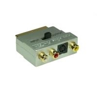 Good Connections - Adapter Scart- Scart 20-Pol (M) - 3 x Cinch (W), 1 x S-VHS 4-Pol mini DIN - Metall (5525-3CP)