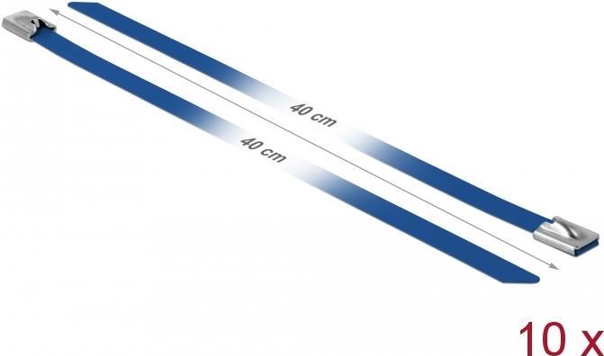 DeLOCK - Kabelbinder - 40cm - Blau (Packung mit 10) (18799)