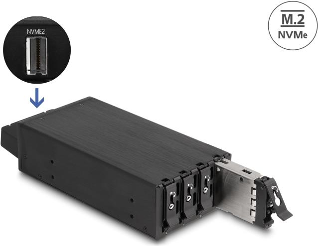 Delock Slim Bay Wechselrahmen für 4 x M.2 NVMe SSD mit SAS SFF-8654 (47126)