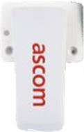 Ascom clip standard per d63, con logo Ascom , bianca