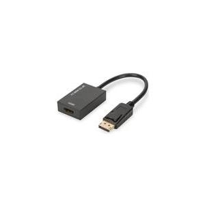 DisplayPort adapter cable - DP - HDMI type A M/F - 0.2m - w/lock - HDMI 2.0 - act. - gold - Black