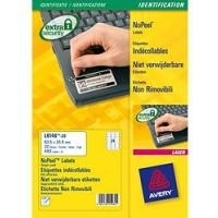 Avery NoPeel Labels L6146 - Nicht ablösbare Polymeretiketten - weiß - 33,9 x 63,5 mm - 480 Etikett(en) (20 Bogen x 24) (L6146-20)