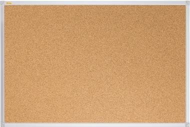 FRANKEN Kork-Pinntafel X-tra Line® 100x150cm - Alurahmen silbereloxiert mit hellgrauen Kunststoffecken inkl Montagematerial (KT3409)