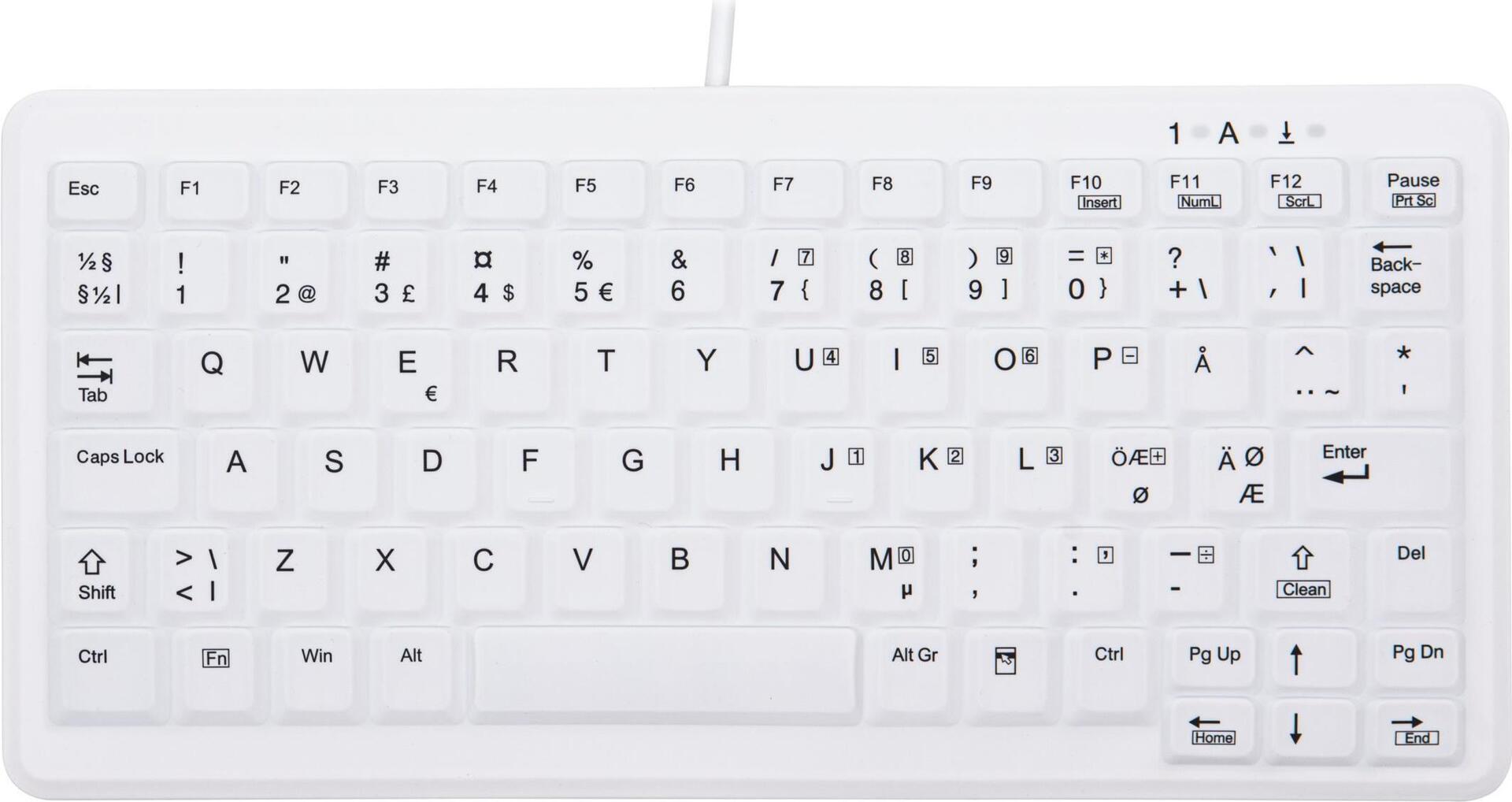 CHERRY AK-C4110 tastiera Medico USB QWERTY Norvegese Bianco