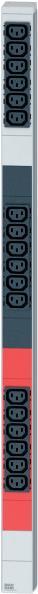 Steckdosenleiste vertikal 18 x C13, 3-phasig, Stecker CEE 16 A rot (691785)