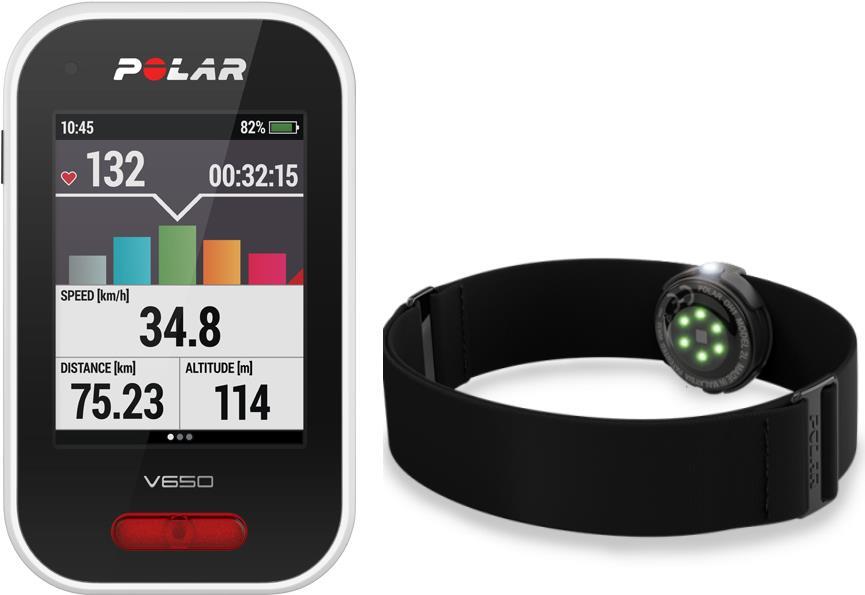 Polar V650N + OH1 Wireless bicycle computer Schwarz - Weiß 7,11 cm (2.8 ) (90069013)
