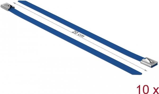 DeLOCK - Kabelbinder - 20cm - Blau (Packung mit 10) (18797)