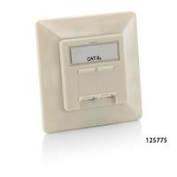 Equip Professional - Anschlussdose, unterputz - RJ-45 X 2 - Pearl White, RAL 1013 (Packung mit 5) - für equip Universal Surface Mounting Box (125775)