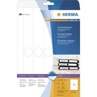 HERMA Special - Etichette di carta per cartellette autoadesive permanenti perforate opache - bianco - 34 x 297 mm - 125 etichet