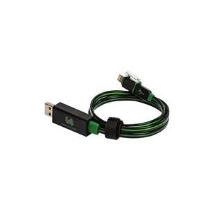 RealPower floating cable 2in1 - Lade-/Datenkabel für iPad/iPhone/iPod/Mobiltelefon - Lightning / USB - 5-polig Micro-USB Typ B, Lightning (M) bis USB (M) - 74.5 cm - grün (185962)
