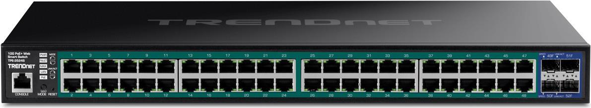 TRENDnet 52-Port Gigabit Web Smart PoE+ Switch w.10G SFP+ (TPE-3524S)