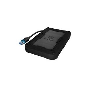 ICY BOX IB-AC603PL-U3 Festplattenadapter fuer 6,35cm 2.5  Festplatten und SSDs incl. Festplattenschutzbox und Gummihuelle (60084)