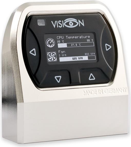 Aqua Computer VISION Touch 12Kanäle OLED Schwarz - Silber Ventilatorgeschwindigkeitsregler (53238)