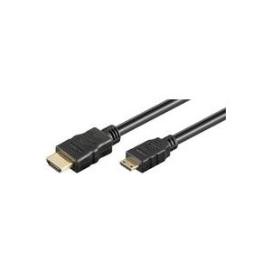 MicroConnect - HDMI mit Ethernetkabel - mini HDMI (M) bis HDMI (M) - 1 m - Schwarz