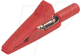 SKS Kontakttechnik Krokodilklemme ø 2 mm rot 30 VAC 60 VDC, 8 A (MA 1 S ROT / RED)