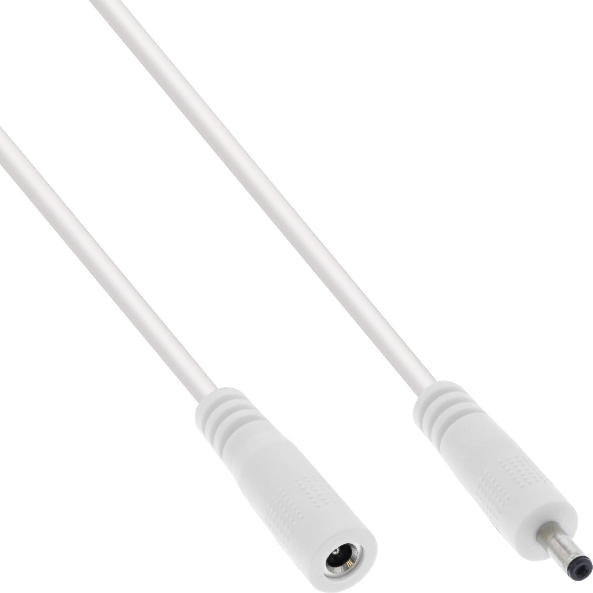 Cavo prolunga DC - Presa DC 3,5x1,35mm - AWG 18 - bianco 0,5m