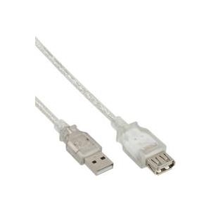 InLine USB2.0 Extension Cable - USB-Erweiterung - Transparent - USB Typ A, 4-polig (M) - USB Typ A, 4-polig (W) - 5,0m (USB / USB2.0) (34605)