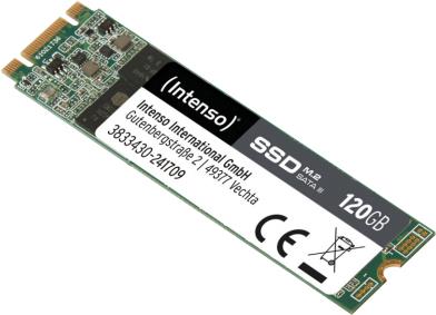 Intenso - SSD - 120 GB - intern - M.2 2280 - SATA 6Gb/s Intenso - SSD - 120 GB - intern - M.2 2280 - SATA 6Gb/s