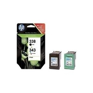 Hewlett-Packard HP 338/343 - SD449EE - Druckerpatrone Schwarz, Farbe (Cyan, Magenta, Gelb) - Blisterverpackung - für Deskjet 6620, Photosmart 2575, 2610, 2710, 8150, 8450, C3180, Pro B8350, psc 23XX (SD449EE)