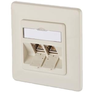 BTR E-DAT modul 8/8(8) UP - Anschlussdose, unterputz - RJ-45 X 2 - Pearl White, RAL 1013