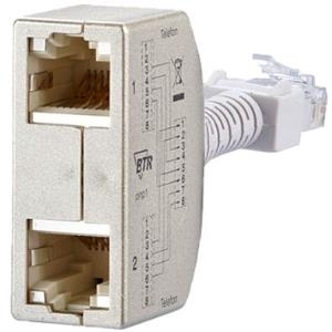 METZ CONNECT BTR Cable Sharing Adapter pnp 1 - Telefon-Splitter - RJ-45 (W) - RJ-45 (M) - 8.9 cm - Grau (Packung mit 2) (130548-01-E)