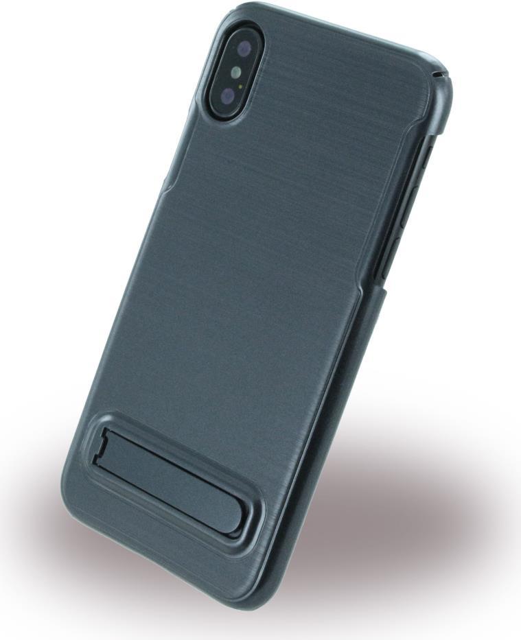 Burshed Stand - Hardcover - Apple iPhone X - Schwarz