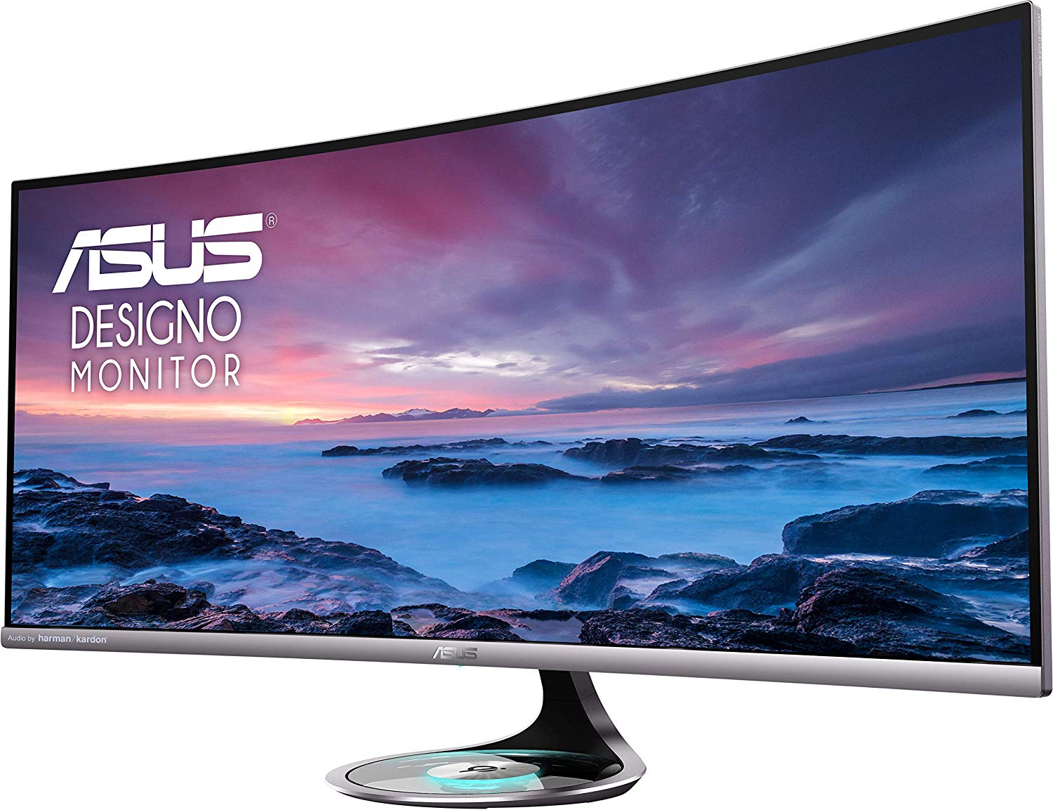 ASUS Designo Curve MX38VC - LED-Monitor - gebogen - 95.29 cm (37.5) - 3840 x 1600 Ultra WQHD - IPS - 300 cd/m² - 1000:1 - 5 ms - 2xHDMI, DisplayPort, USB-C - Lautsprecher - Schwarz, Space-grau