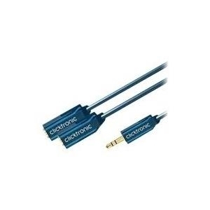 ClickTronic Casual Series - Audio-Splitter - Stereo Mini-Klinkenstecker (M) bis Stereo Mini-Klinkenstecker (W) - 10 cm - Doppelisolierung