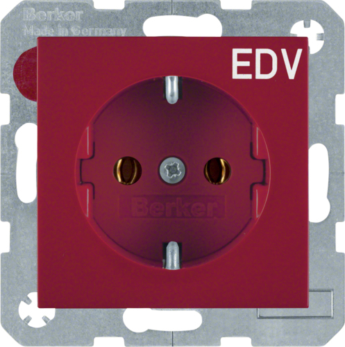 Berker GmbH & Co. KG Steckdose SCHUKO 47438922 rot glänzend (47438922)