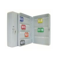 WEDO Schlüsselschrank für 70 Schlüssel, lichtgrau flach, aus pulverbeschichtetem Stahlblech, mit fest- (102 56537X)
