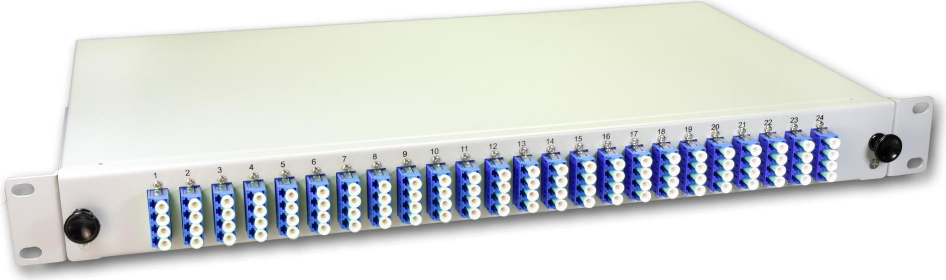Lightwin LWL Spleissbox, 96 Fasern, 24x QLC Singlemode, 9/125µm OS2 G657.A1 Pigtail Spleißboxen (SPBOX 96E09 OS2 QLC)